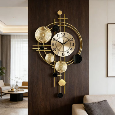 Large Wall Clock, Modern Silent Non-Ticking Metal Wall Clocks, Battery Operated Wall Clock for Living Room, Kitchen, Bedroom, or Office Wall Decor