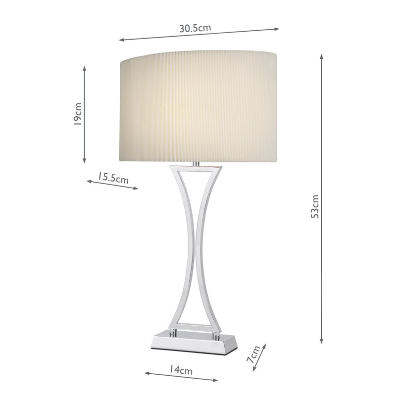 Filton Metal Table Lamp, Chrome