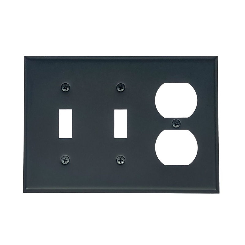 3-Gang Duplex Outlet / Toggle Light Switch Combination Wall Plate