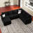 Seybert U Shaped Sofa Set Large Pullout Sofa Bed Modular Sectional Couch With Storage Ottoman-101956942