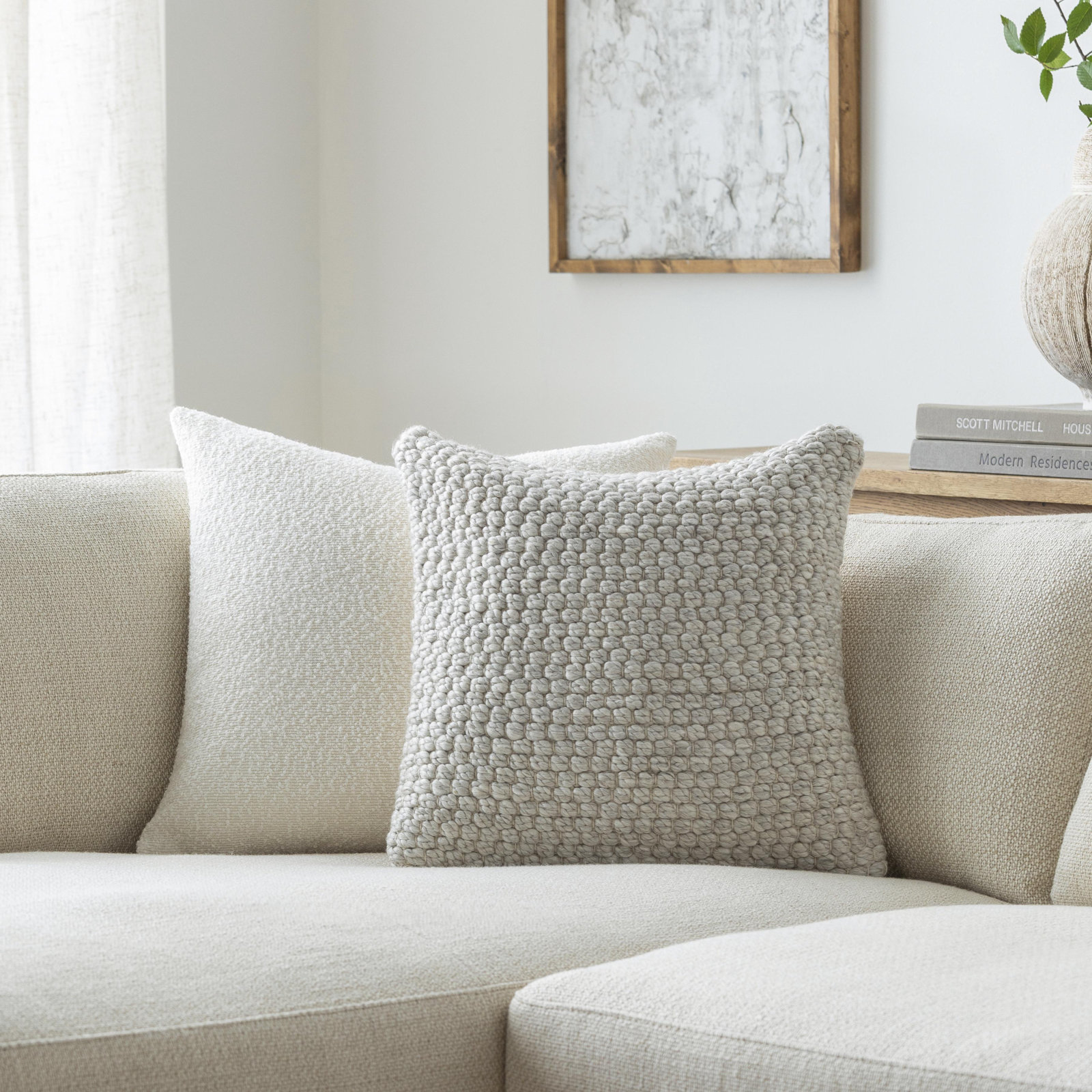 Kolapur Rayon/Viscose Throw Pillow, Polyester, 22"H x 22"W