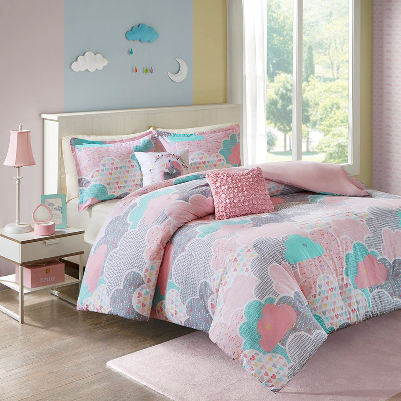 Literie en coton Naim, Housse de couette simple + 6 pièces supplémentai