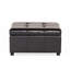 34" Wide PU Leather Tufted Square Cocktail Ottoman with Storage-115612613
