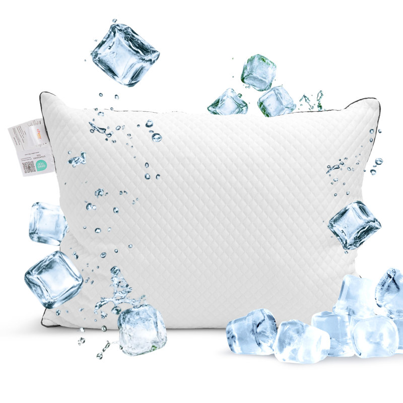  Cooling Ice Pillow with Washable Ice-Fiber Cover (Standard), Standard