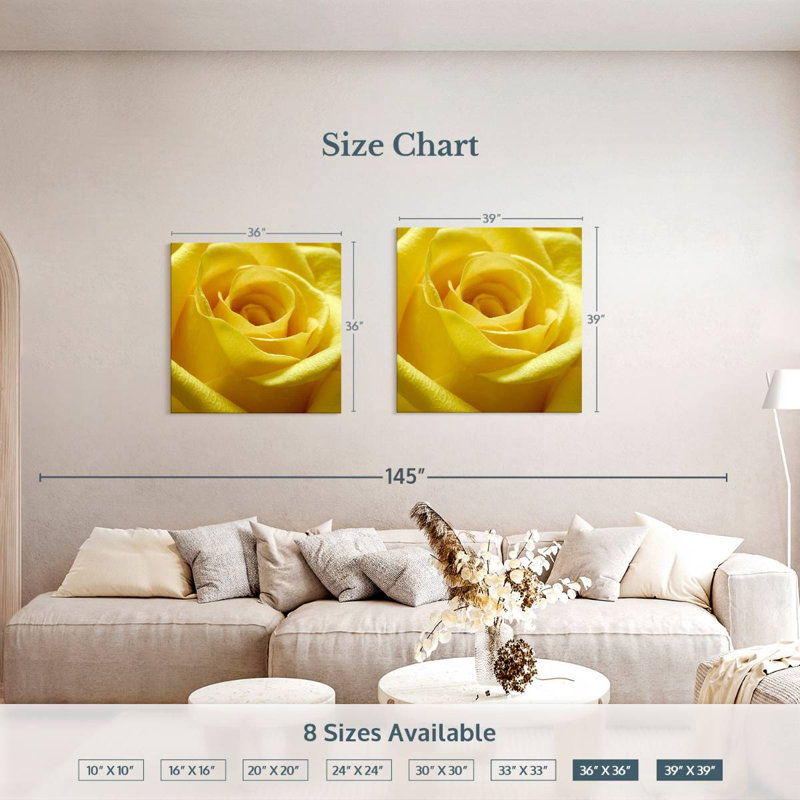 Harnek Yellow Rose, 39" H x 39" W