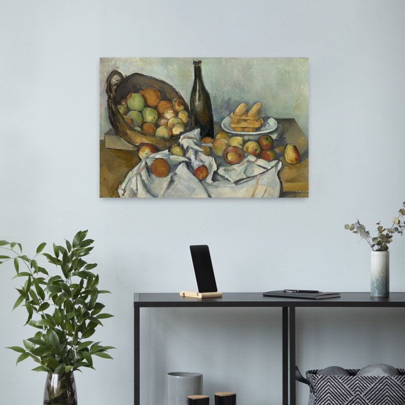 Panier de pommes, vers 1893. Estampe murale abstraite contemporaine représentant des fruits., H 16 po x l 24 po