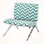 Chaise d'appoint au fini vert et blanc avec pieds en métal chromé, H 29,74 po x l 30,36 po x P 30,25 po