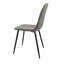 4 chaises de salle à manger grises, recouvertes de tissu en suède, avec des pieds en métal noir, pour 4 dans la cuisine, rembourrés et ergonomiques-116738874