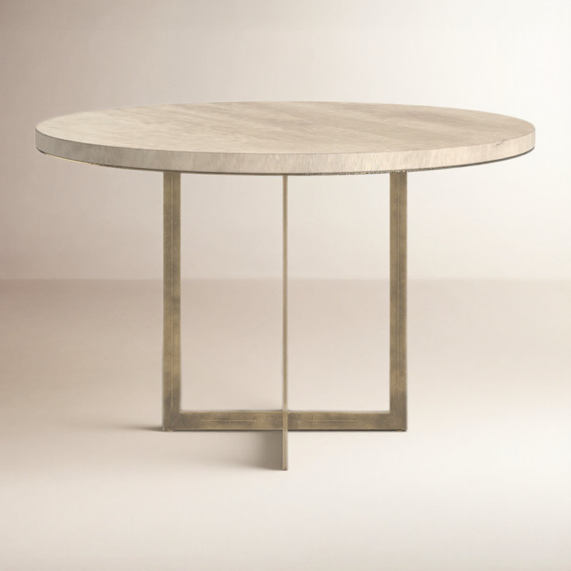 Table de salle à manger Tulane I, Beige, Doré