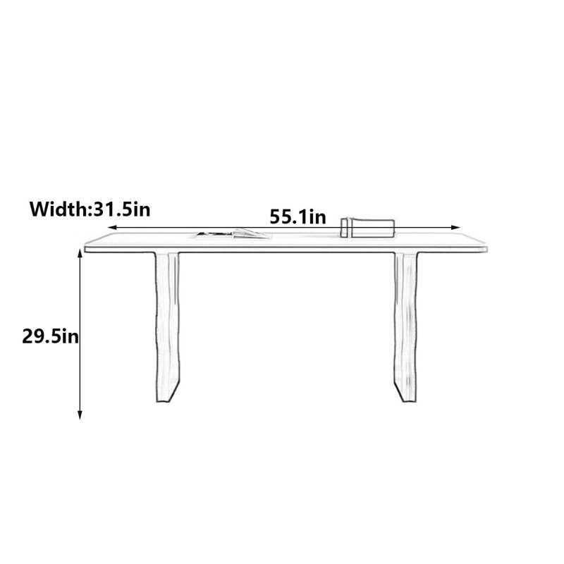 Table de salle à manger rectangulaire French Rock, H 29,5 po x L 55,1 po x l 31,5 po