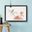 Bunting Bird & Orange Flowers by Numata Kashu - Picture Frame Art Print-55681238-55681242