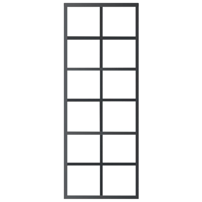 Vidaxl Sliding Door With Hardware Set ESG Glass&Aluminium 102X205 Cm, 205cm H x 76cm W