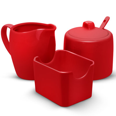 Ceramic Sugar And Creamer Set With Lid