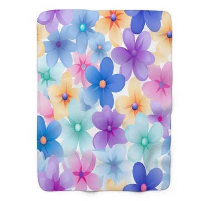 Adorable Periwinkle Flowers - 1 Piece Premium Sher Throw Blanket
