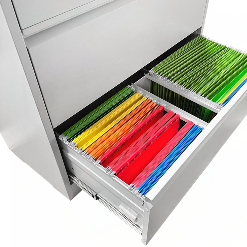 Durable 4-Drawer Lateral File Cabinet with Lock, Ideal for Home and Office Storage Solutions, Supports Legal Letter A4 F4 Sizes