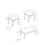 Ensemble de table, ensemble de 3 pièces, café, bout, métal noir, stratifié brun récupéré, contemporain, moderne-388037954