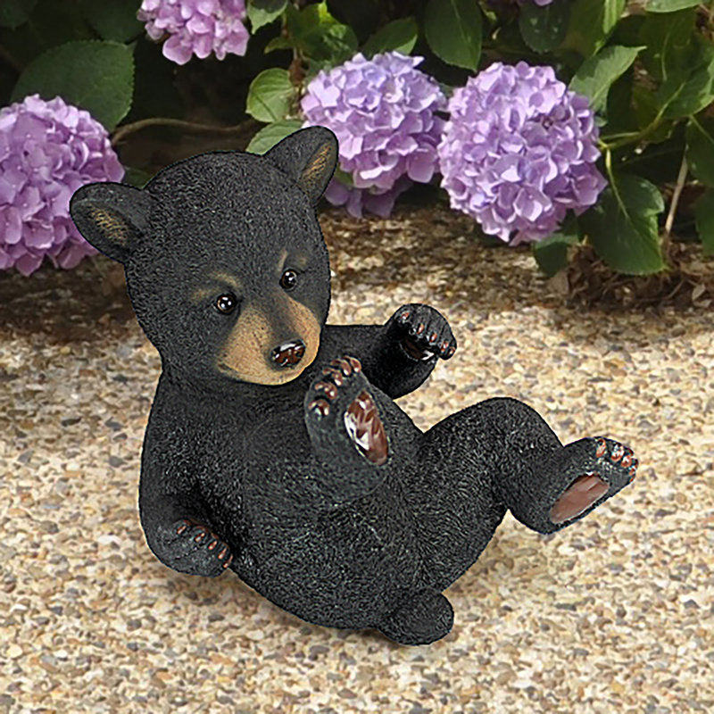 Support roulant statue azura-poly bear cub