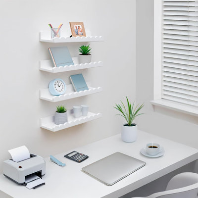 Tablettes flottantes, paquet de 4, blanc