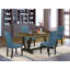 Ensemble de salle à manger moderne 5 pièces comprenant une table rectangulaire en bois avec pieds en V et 4 chaises rembourrées en lin et tissu imitation peau de suède, 101,6 x 182,9 cm, multicolore-944329206-944610694