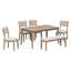L'ensemble de salle à manger classique et traditionnel 6 pièces, comprend une table de salle à manger, 4 chaises rembourrées et un banc-1980280293-1980280288