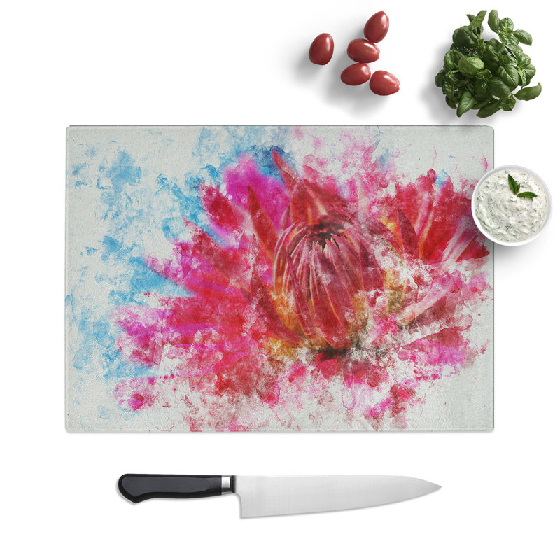 The Flower Watercolour Chopping Board, 28.5cm W x 39cm L