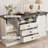 59" Farmhouse 4 Drawer Dresser For Bedroom, Wood Dressers With Sliding Barn Doors, TV Stand-315165926