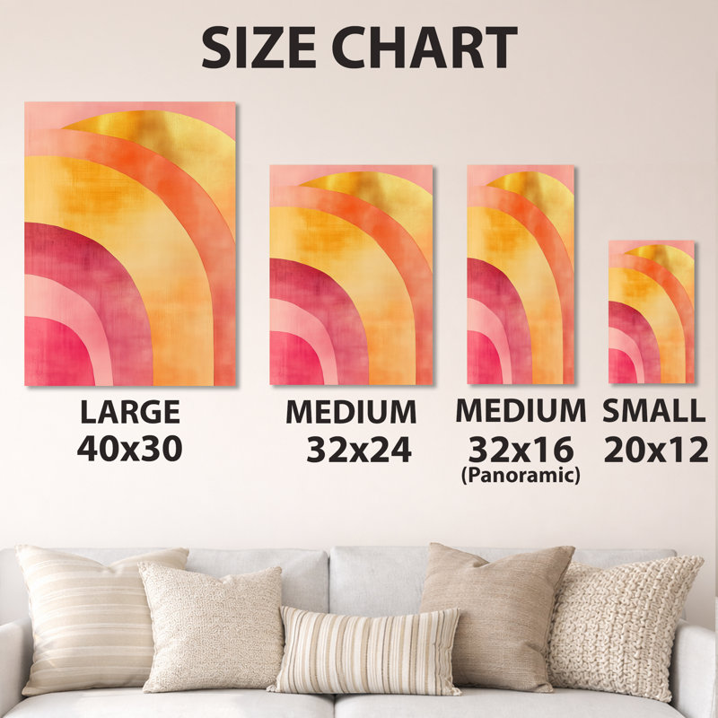 Blush & Gold Arcs - Abstrait moderne transitionnel, décoration murale en métal, impression moderne sur métal