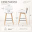 Tabouret de bar ou de comptoir moderne Bilgin Payton avec assise rembourrée et structure en bois-2112469250-2112469261-2112469263