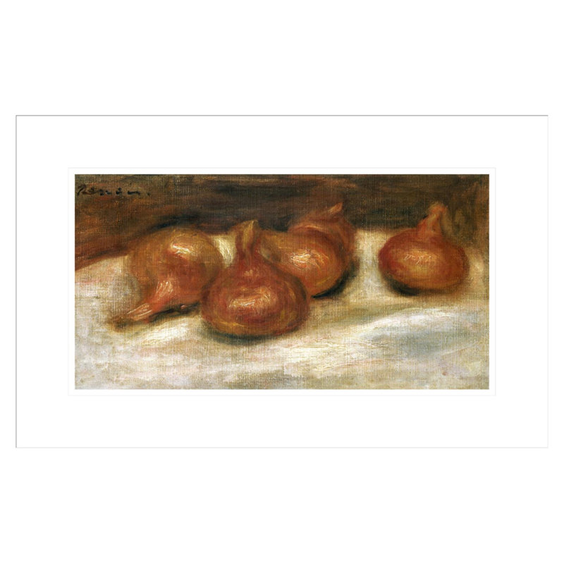 Nature morte avec des oignons par Pierre-Auguste Renoir, impression giclée encadrée, H 14,05 po x l 21,75 po