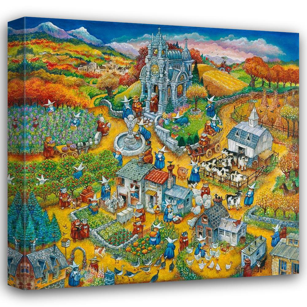 Lark Manor™ Bell Bill Gallery Wrapped Canvas Art Titled: Holy Cats