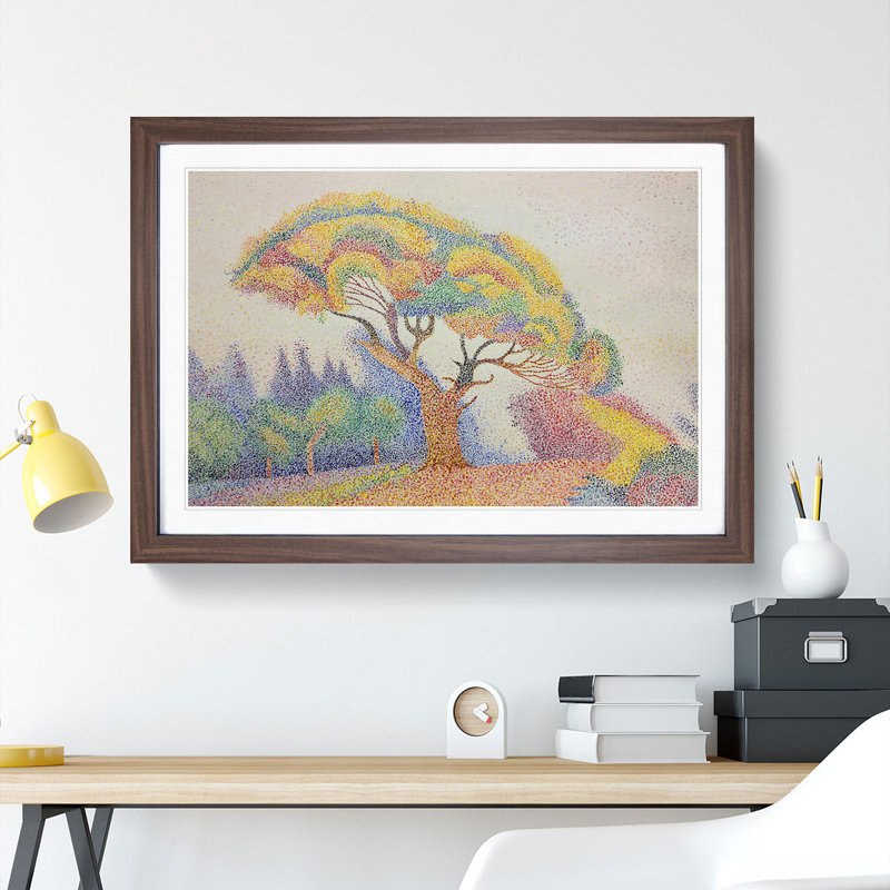 Colourful Tree by Paul Signac - Picture Frame Graphic Art, Walnut Framed, 27cm H x 36cm W x 2cm D