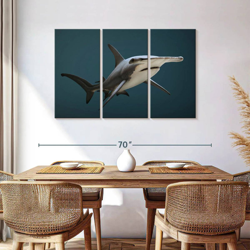 Great Hammerhead Shark, 36" H x 57" W