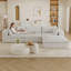 Canapé 118,2 po Cloud, tissu velours côtelé, sièges profonds, conception à deux couches, coussin amovible, sans assemblage, combinaison de bricolage pour salon, chambre à coucher, salle de conférence, appartement, blanc-130973016