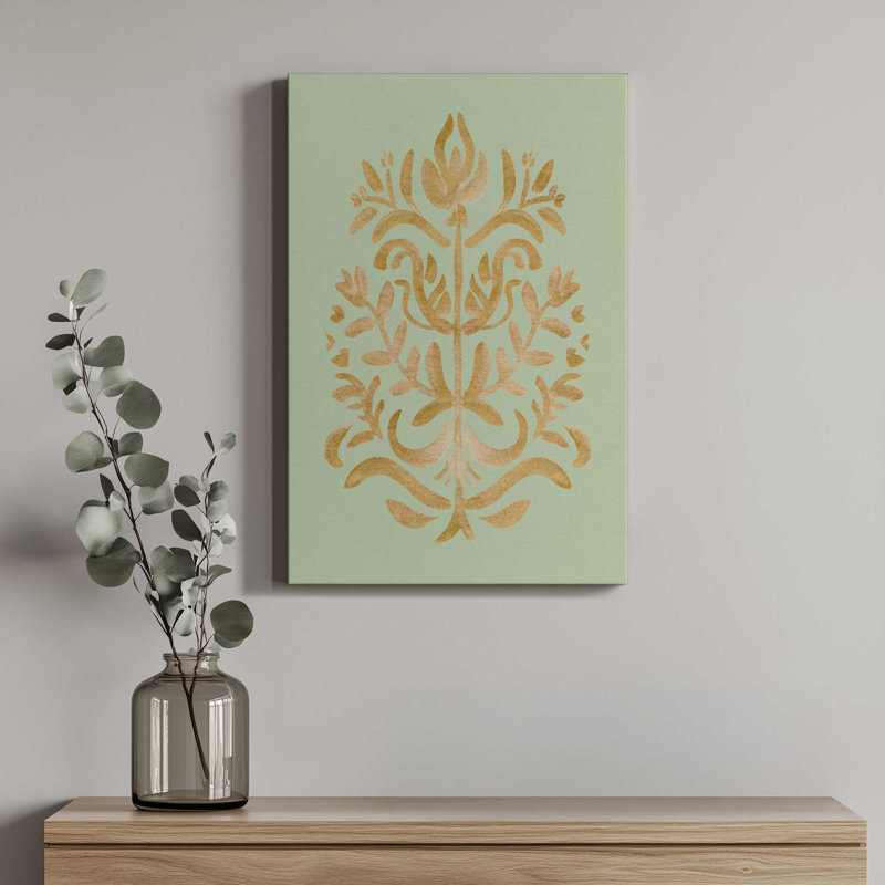 «Folklore Flourish II» par Victoria Barnes, reproduction d'art sur toile, H 18 po x l 12 po