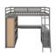 Full Size Loft Bed With Shelves And Desk-1061769945
