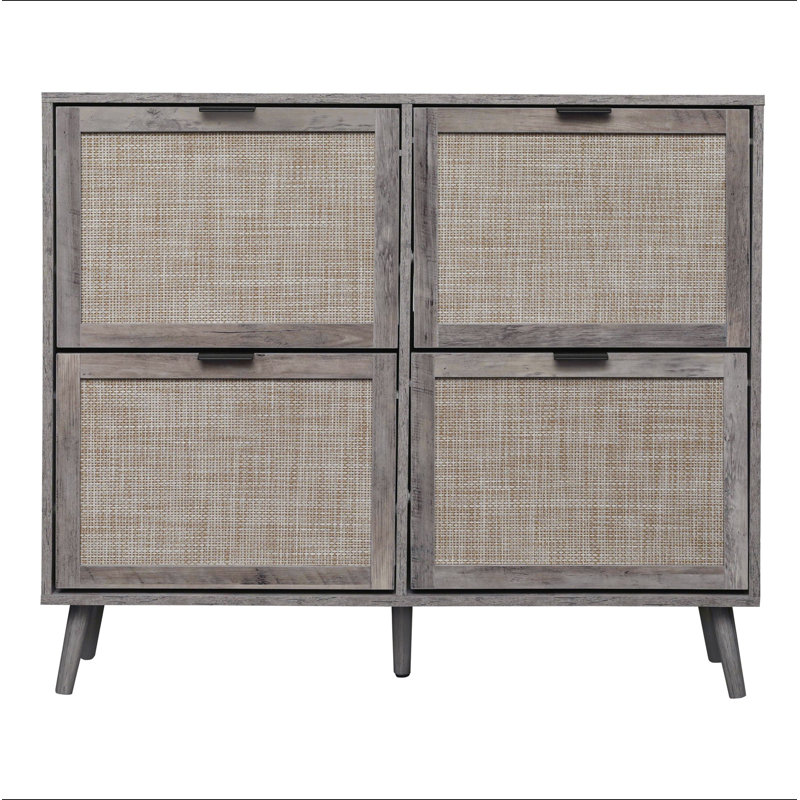 Range-chaussures 4 portes, armoire de rangement pour chaussures moderne autoportante, pour vestibule