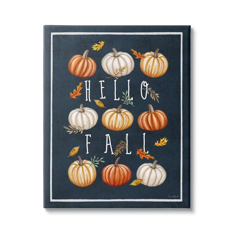 «Hello Fall Mixed Pumpkins», art mural par Elizabeth Tyndall, H 20 po x l 16 po x P 1,5 po