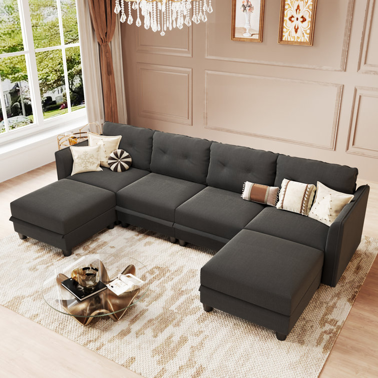 Zendejas 6 - Piece Modular U-Shape Sectional Sofa with Ottoman