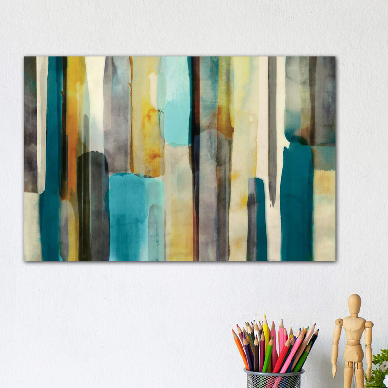 Woven In Teal by Edward Selkirk - Print on Canvas, 101.6 cm H x 66.04 cm W x 1.91 cm D, No Frame