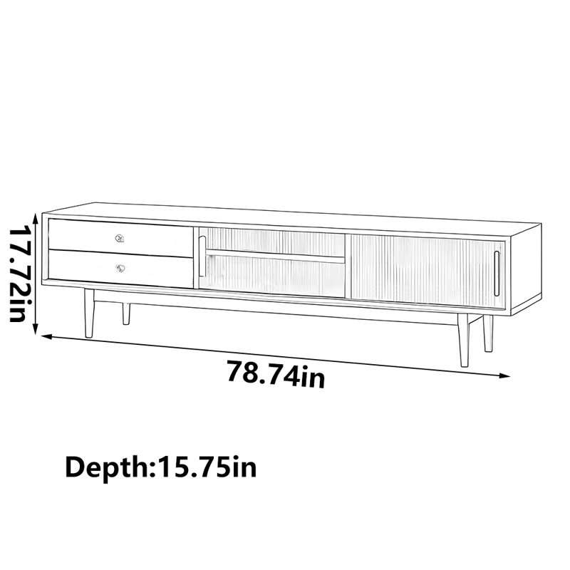 Meuble télé simple de style nordique, 78.74"