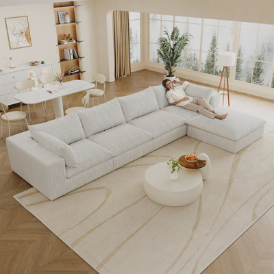 Canapés modernes spacieux, tissu en velours côtelé, conception modulaire pour un usage domestique