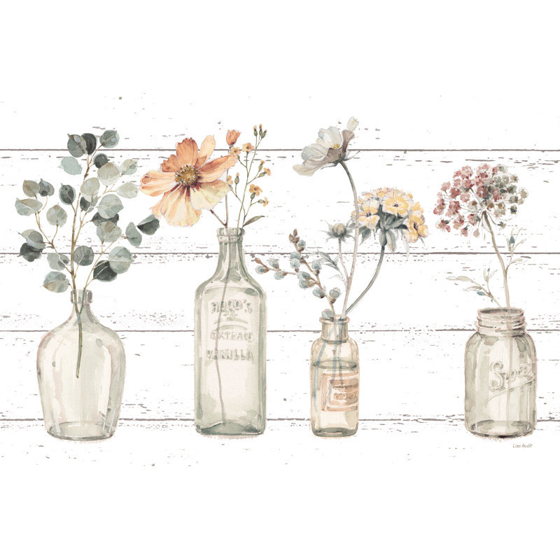 A Country Weekend VIII V2 Fall Flower by Lisa Audit - Wrapped Canvas Painting, 20cm H x 30cm W
