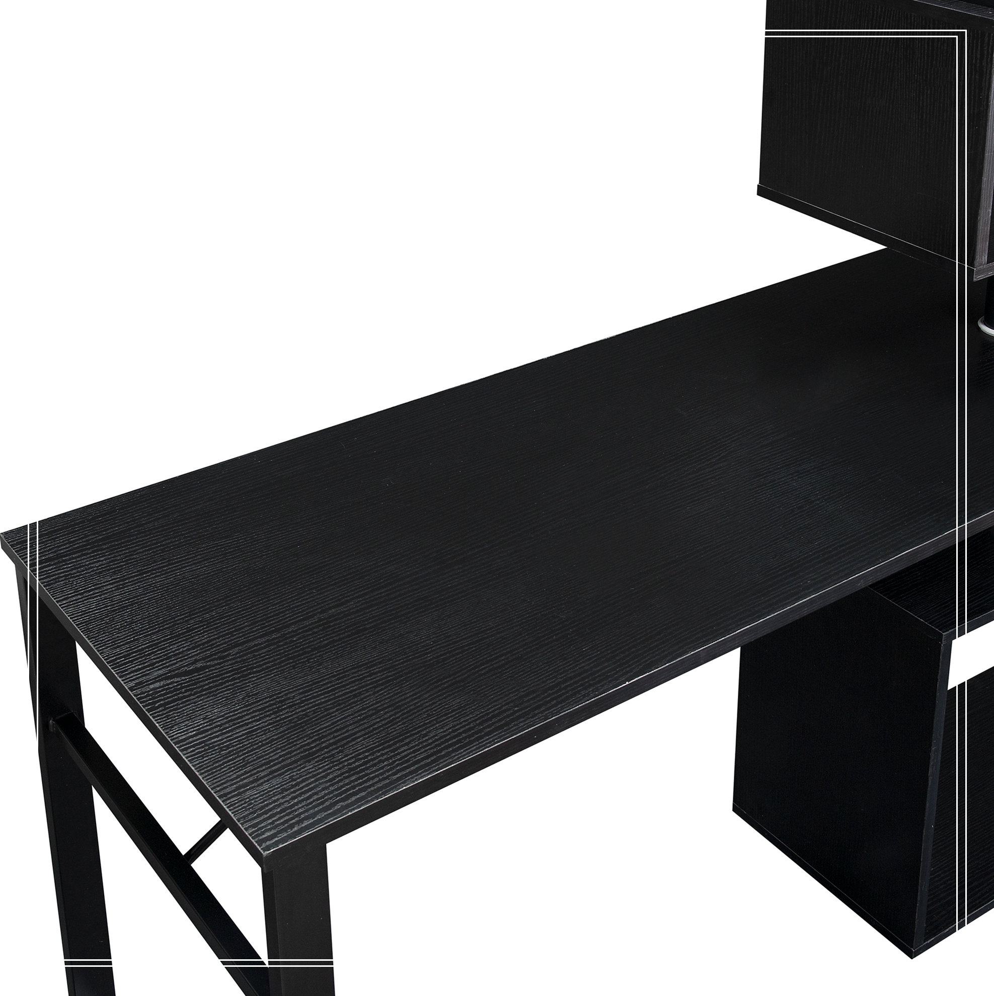 Latitude Run® Home Office Computer Desk L-Shaped Corner Table, Rotating ...