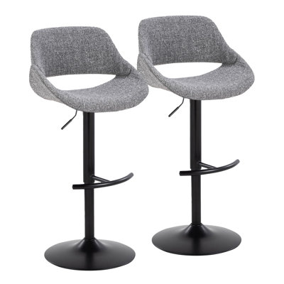 Najrin Adjustable Upholstered Bar Stool with Rounded T Footrest (Set of 2)