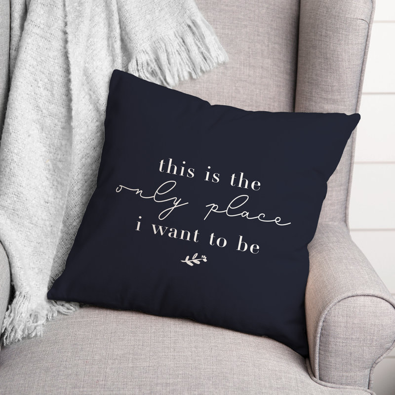 Coussin décoratif intérieur / extérieur en polyester , H 18 po x l 18 po, Bleu marine