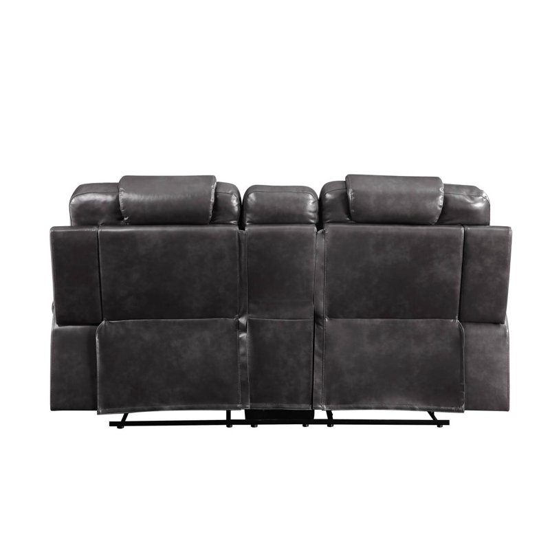 Causeuse inclinable en cuir synthétique Braylon avec porte-gobelet