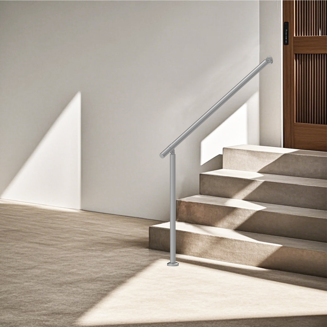 Handrails for Outdoor Steps, 47.3in / 120cm Deck Railing Kit Wall Floor Mounted, Railings for Outside Steps with Installation Kit, Hand Rails for Seni