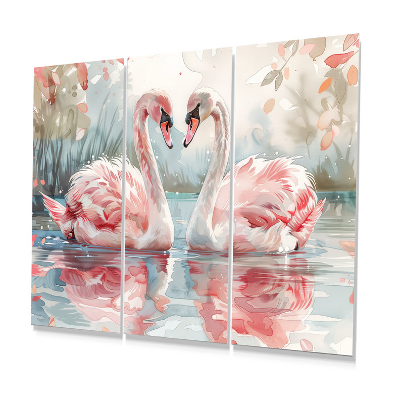 Ensemble de salon Chandler - Swans Animal Wall Art, Métal, H 32 po x l 48 po x P 1 po