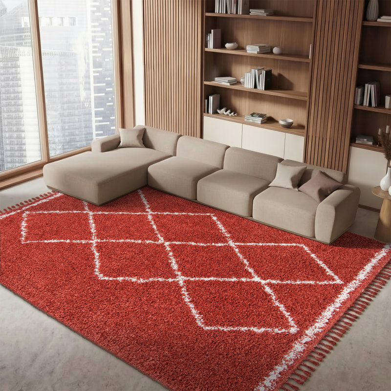 Caughfield Pro Lux Shag 400 Performance Geometric Rug, Rectangle 8' x 10'