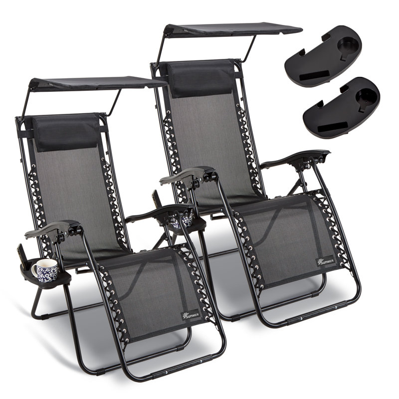 SUNMER Sun Lounger Garden Chairs With Canopy